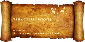 Miskovity Adony névjegykártya